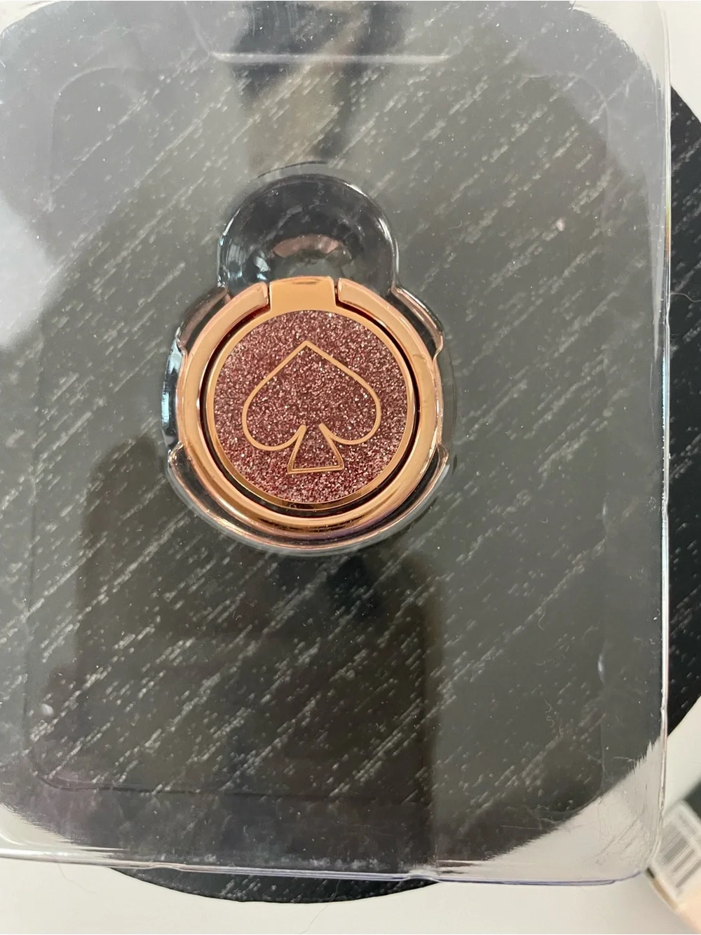 kate spade Rose Gold Glitter Phone Ring Stand